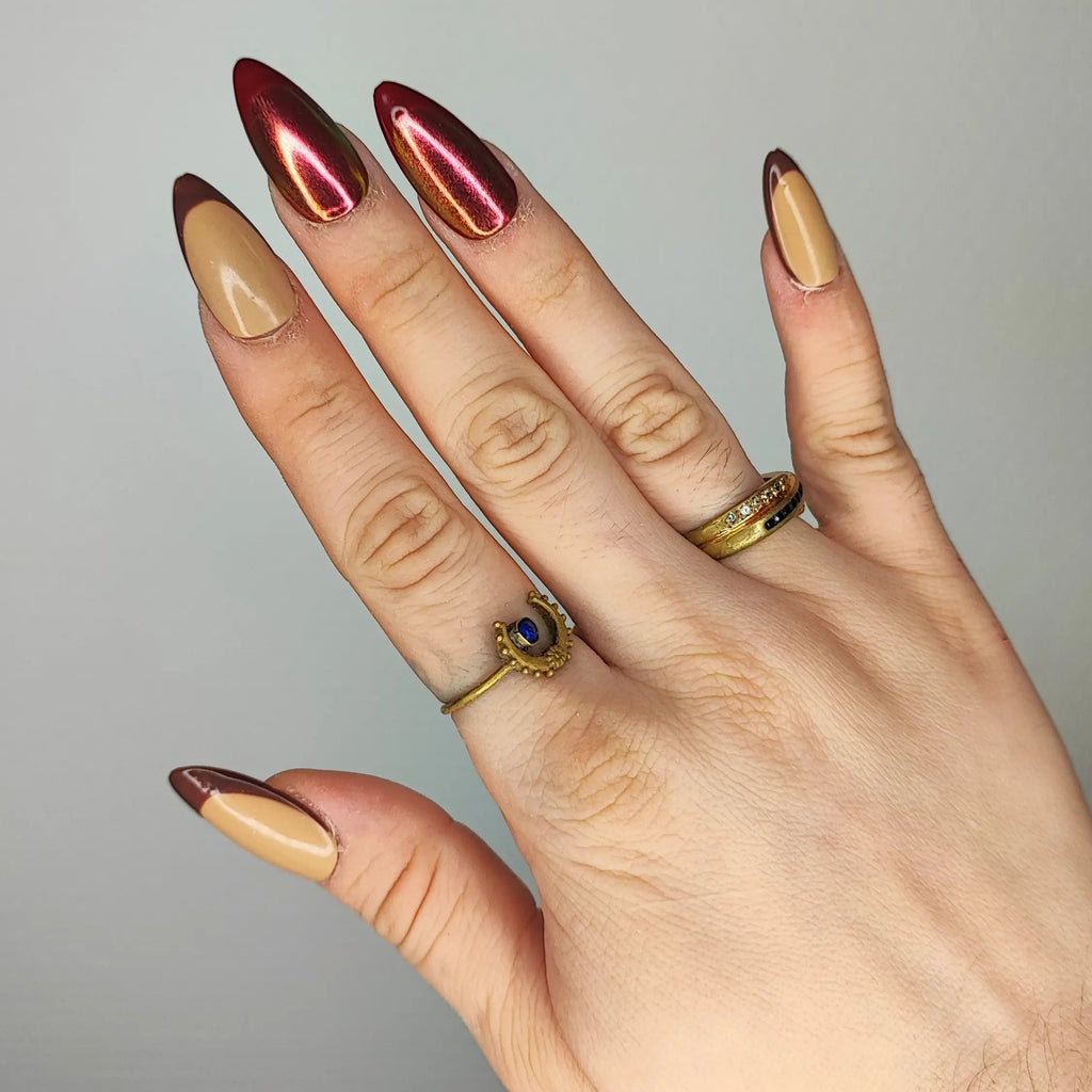 Press on nails - Chrome frenchie ByMoonyx