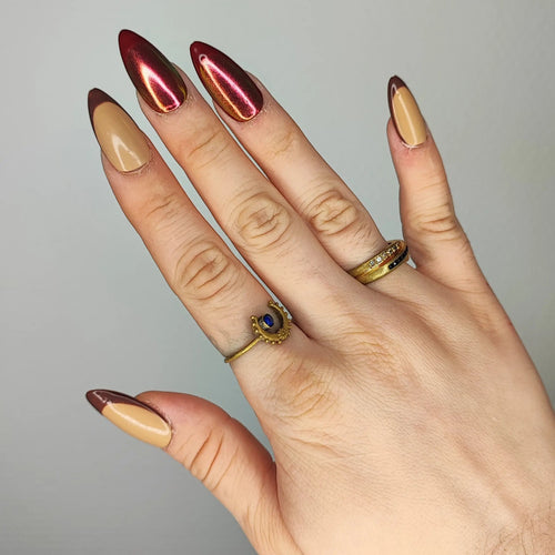 Press on nails - Chrome frenchie ByMoonyx
