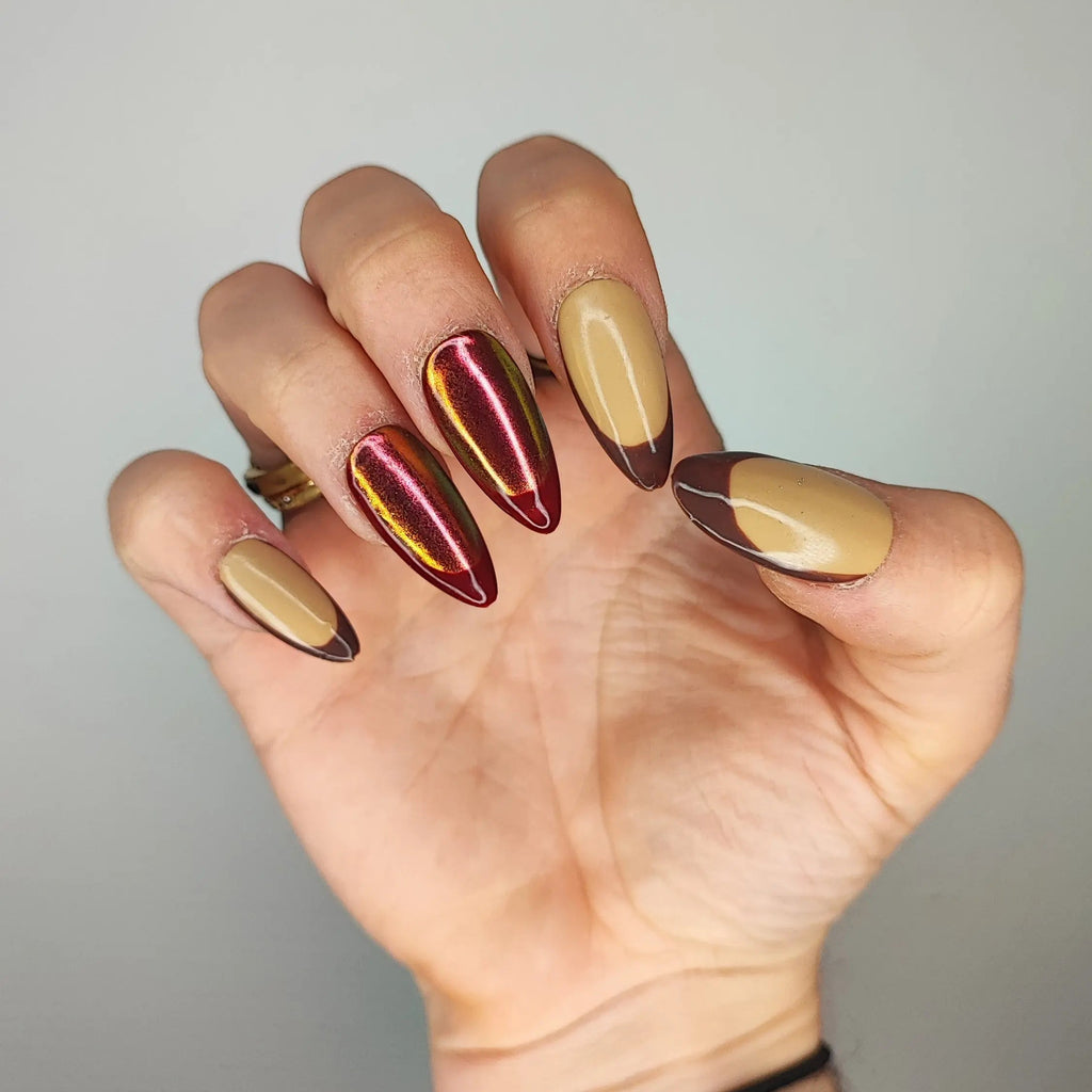 Press on nails - Chrome frenchie ByMoonyx