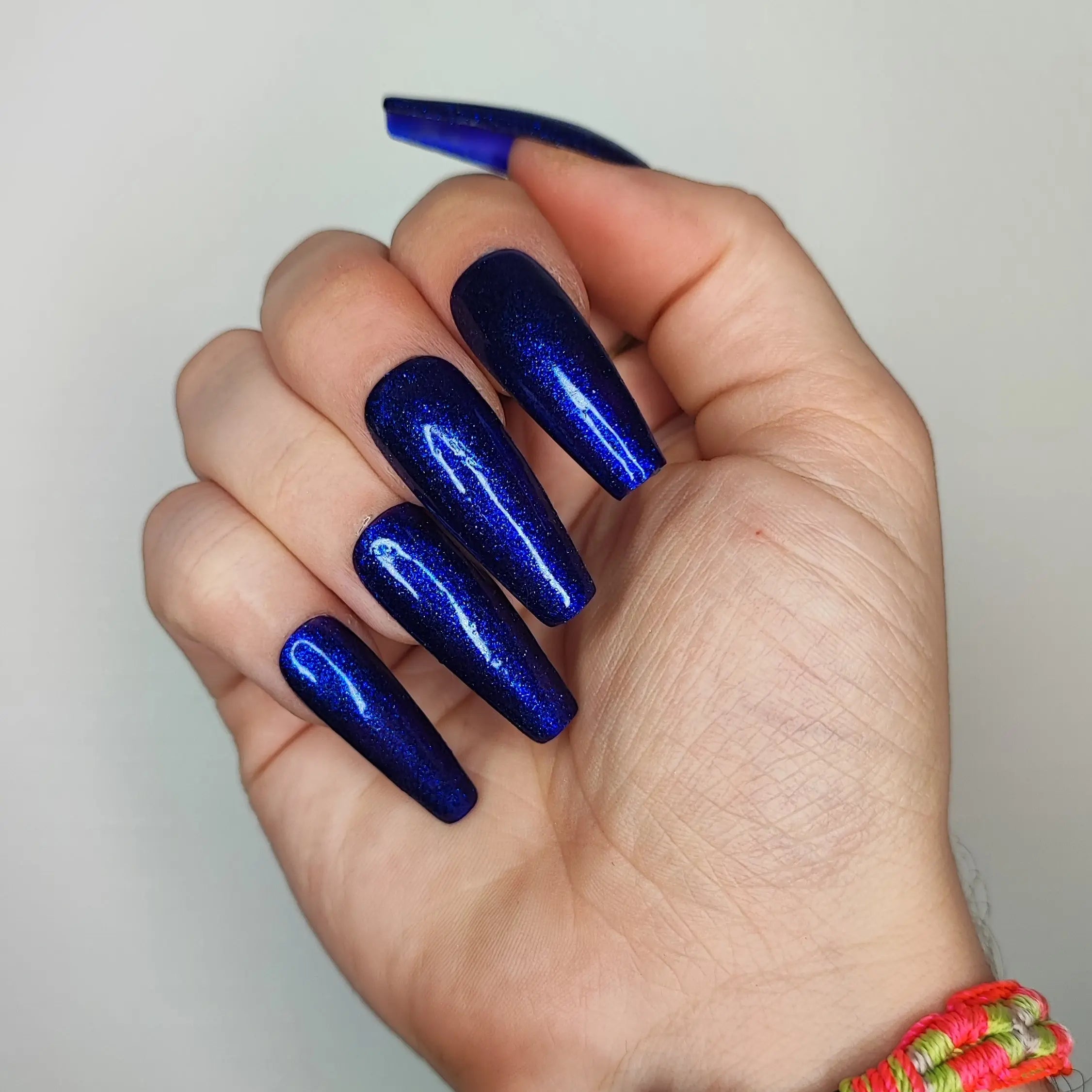 Press on nails -  pailleté navy ByMoonyx
