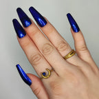 Press on nails -  pailleté navy ByMoonyx