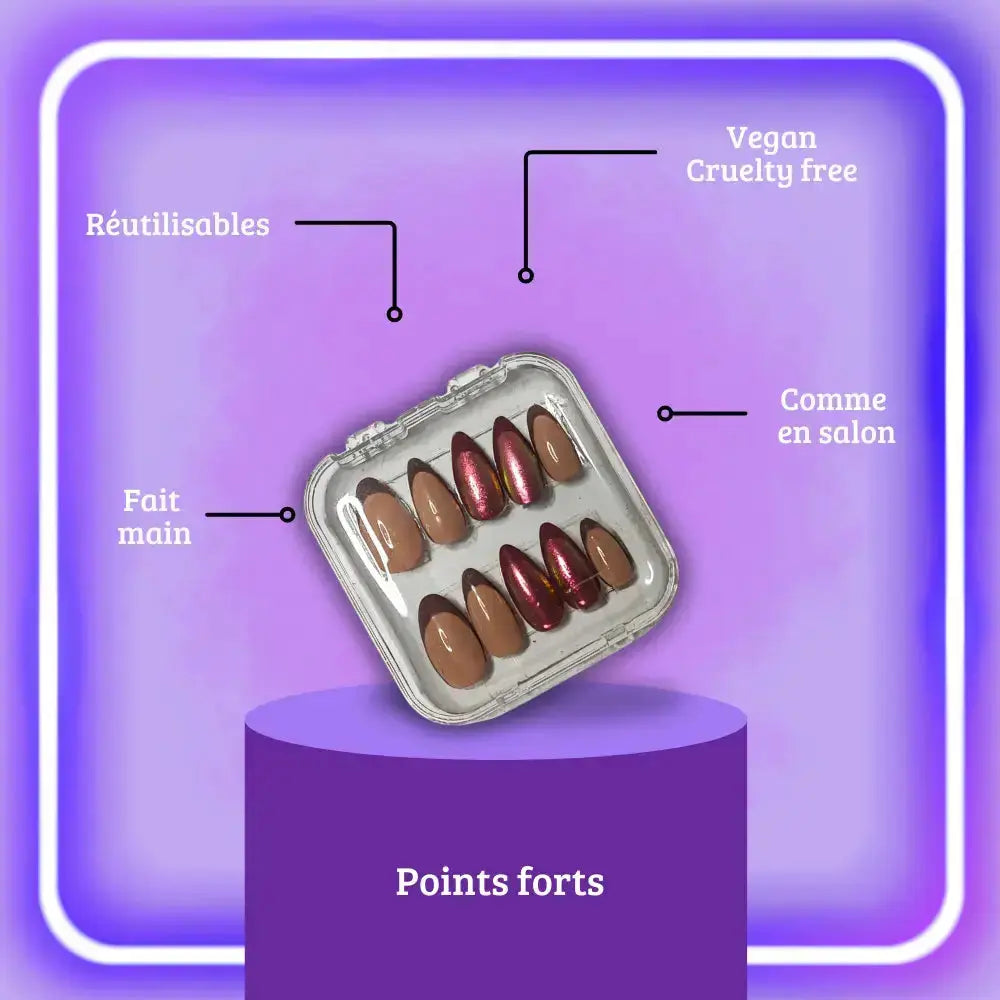 Press on nails - Chrome frenchie ByMoonyx