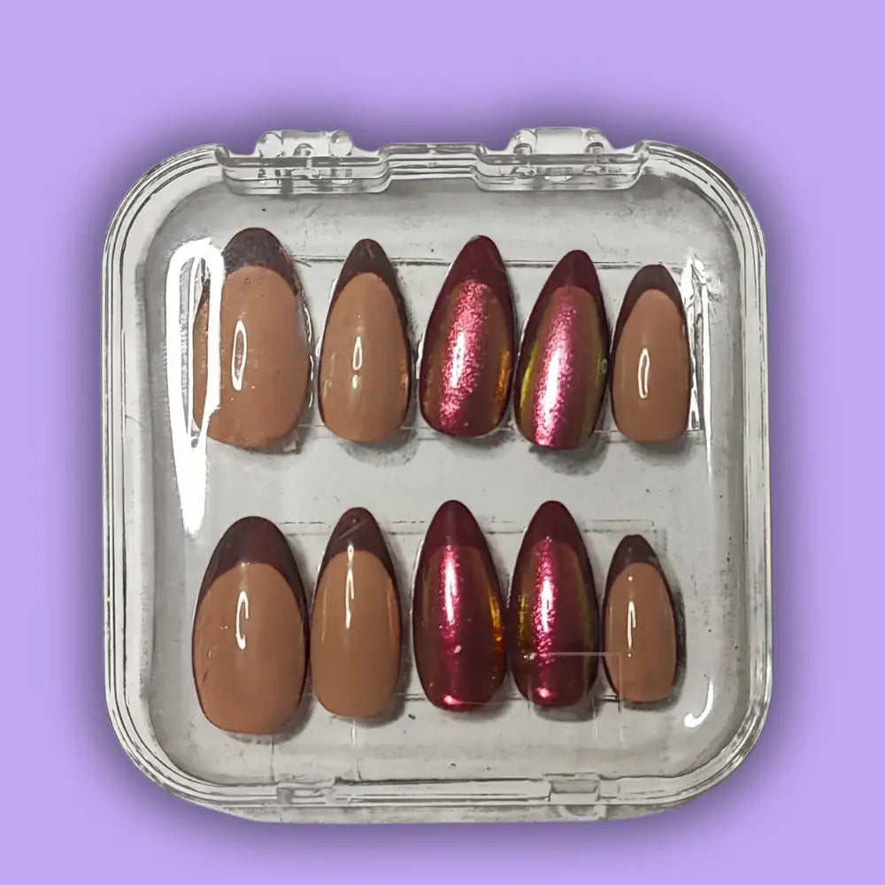 Press on nails - Chrome frenchie ByMoonyx