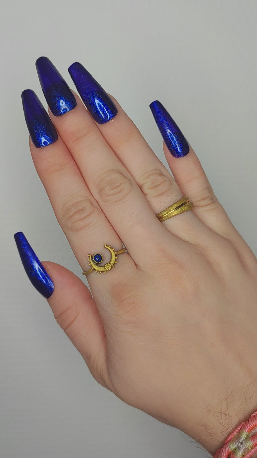 Press on nails -  pailleté navy